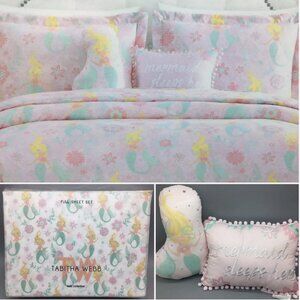 9pc Mermaid FULL Comforter Pillow SHEET Set Ocean Pink Tabitha Webb Designer